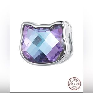 Sterling Silver Purple Gem Cat Charm 🐈